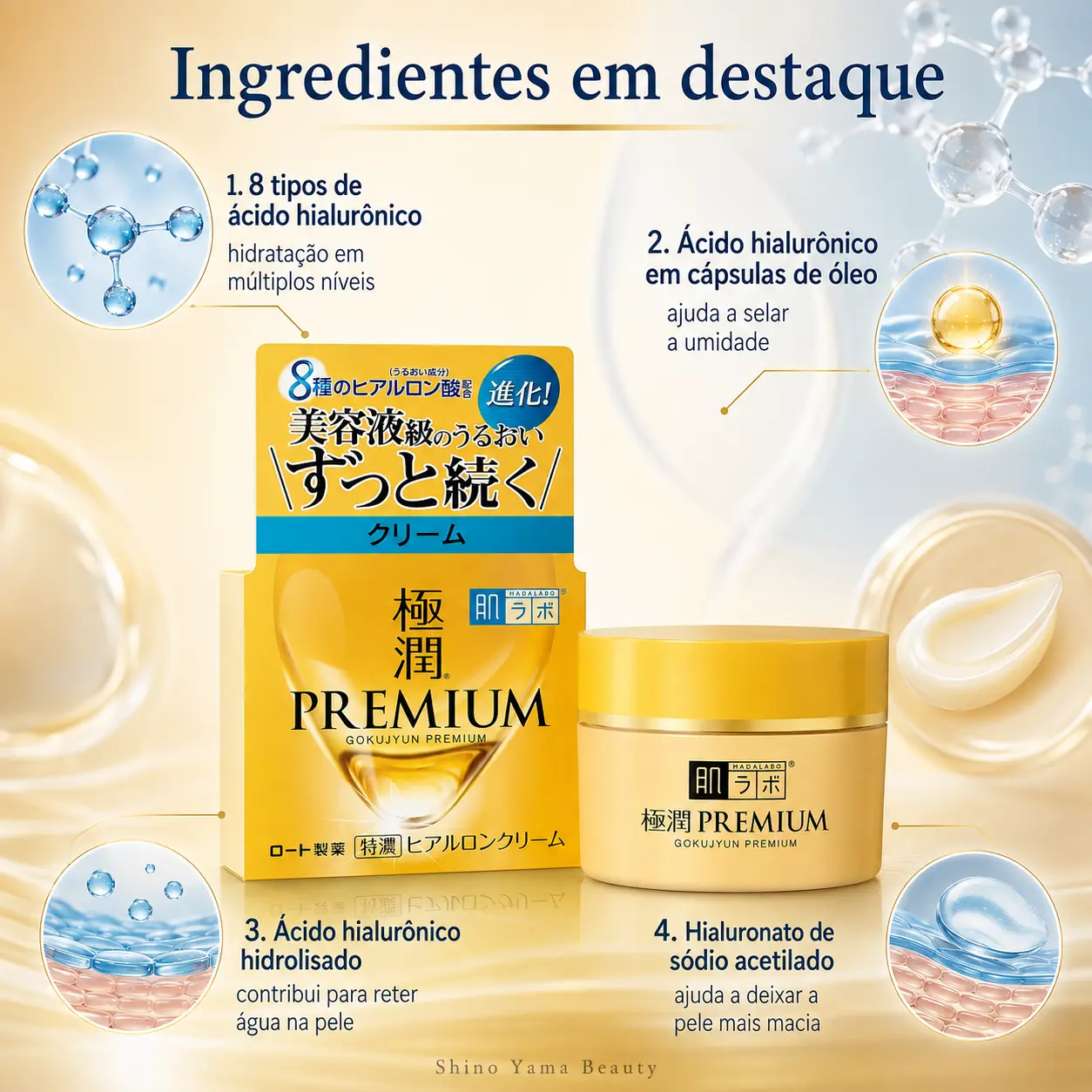 Hada Labo Gokujyun Premium Hyaluronic Cream 50g - Imagem 2