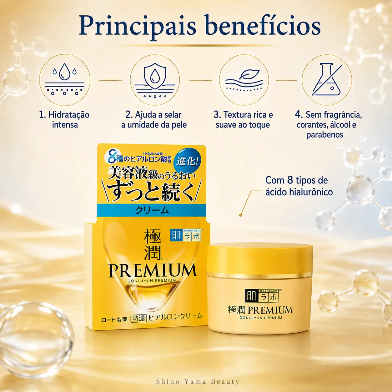 Hada Labo Gokujyun Premium Hyaluronic Cream 50g - Imagem 4