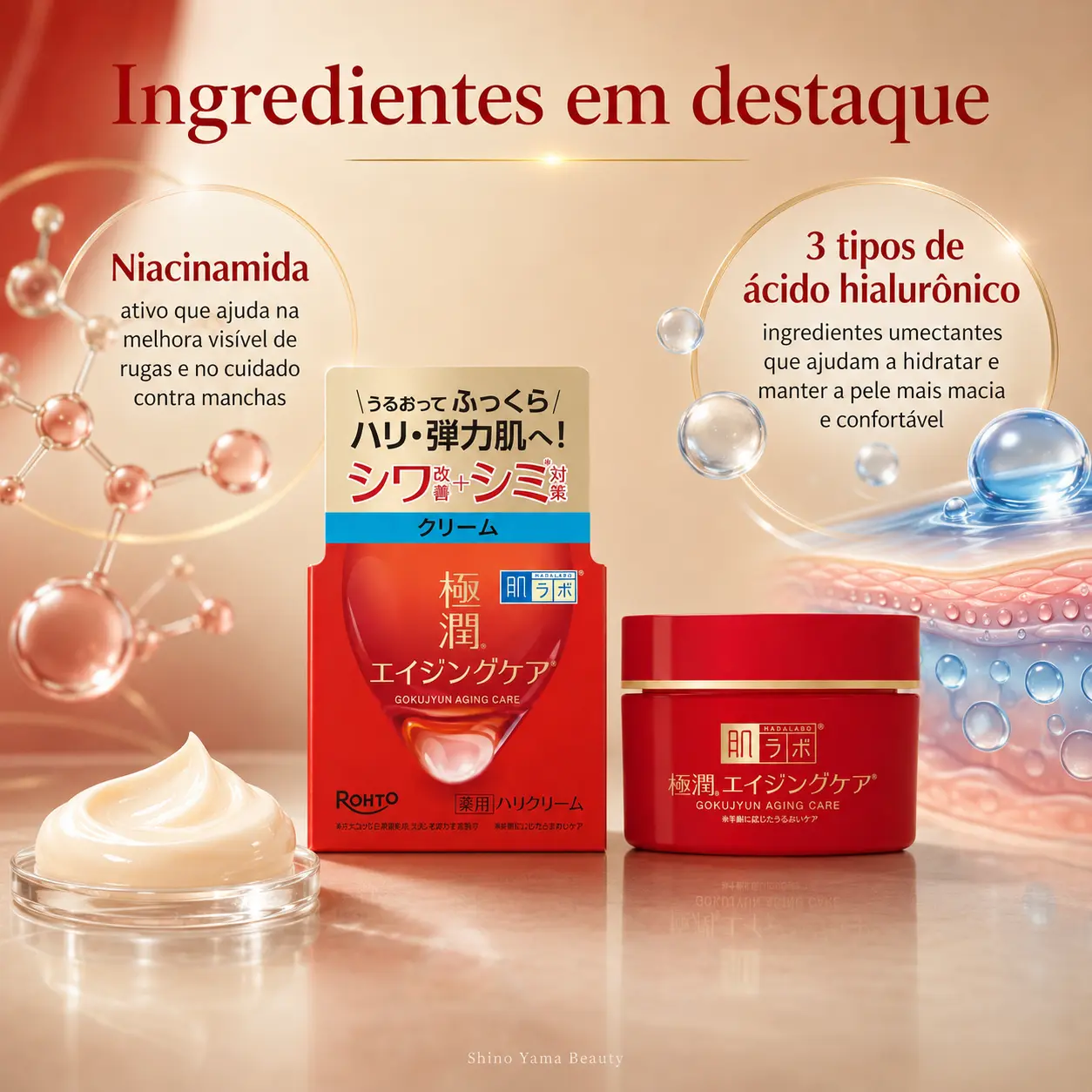 Hada Labo Gokujyun Aging Care Medicated Firming Cream 50g - Imagem 2