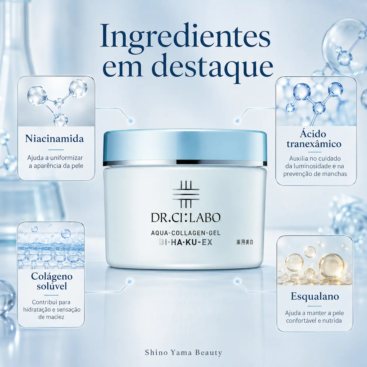 Dr.Ci:Labo Medicated Aqua Collagen Gel BIHAKU EX 50g - Imagem 2