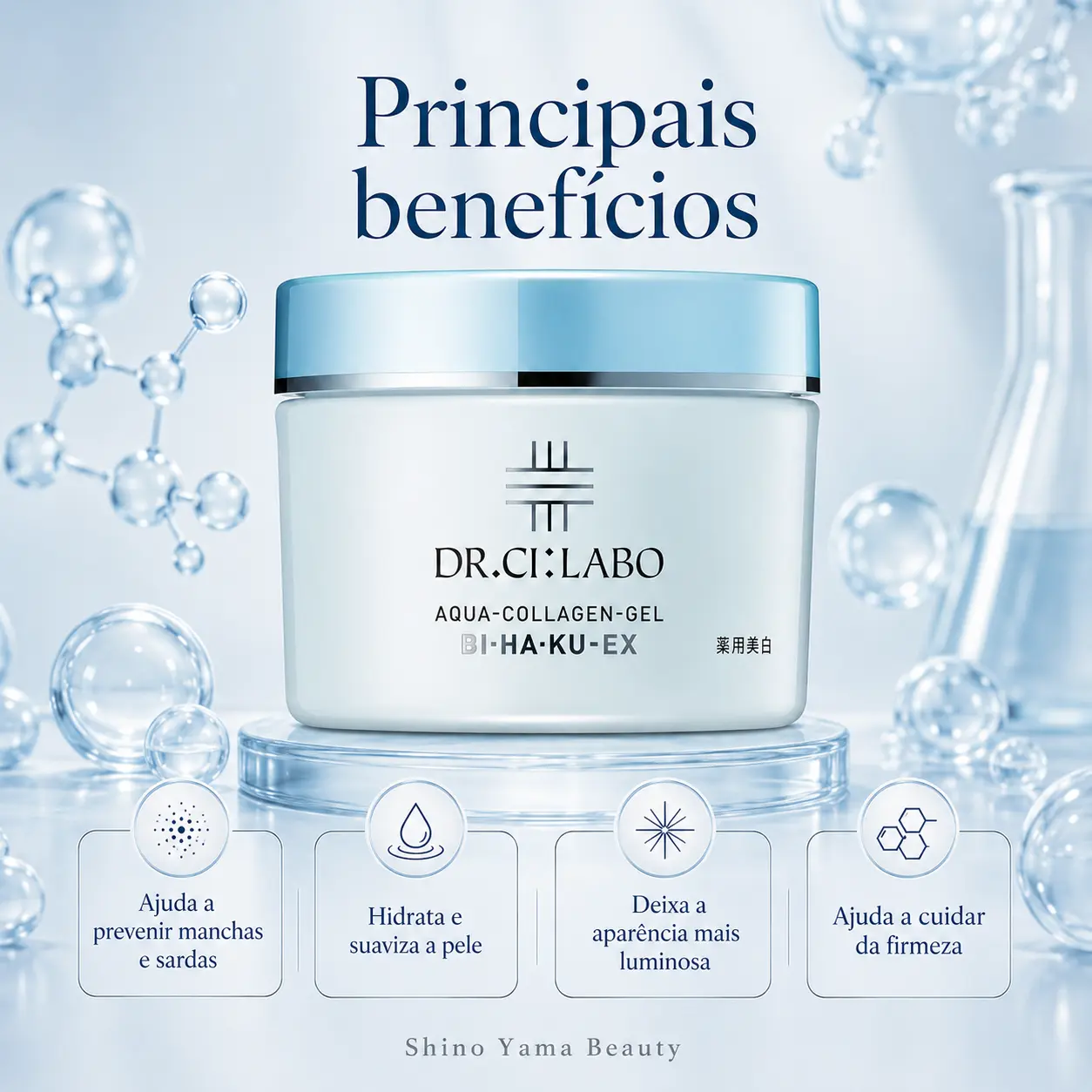 Dr.Ci:Labo Medicated Aqua Collagen Gel BIHAKU EX 50g - Imagem 4