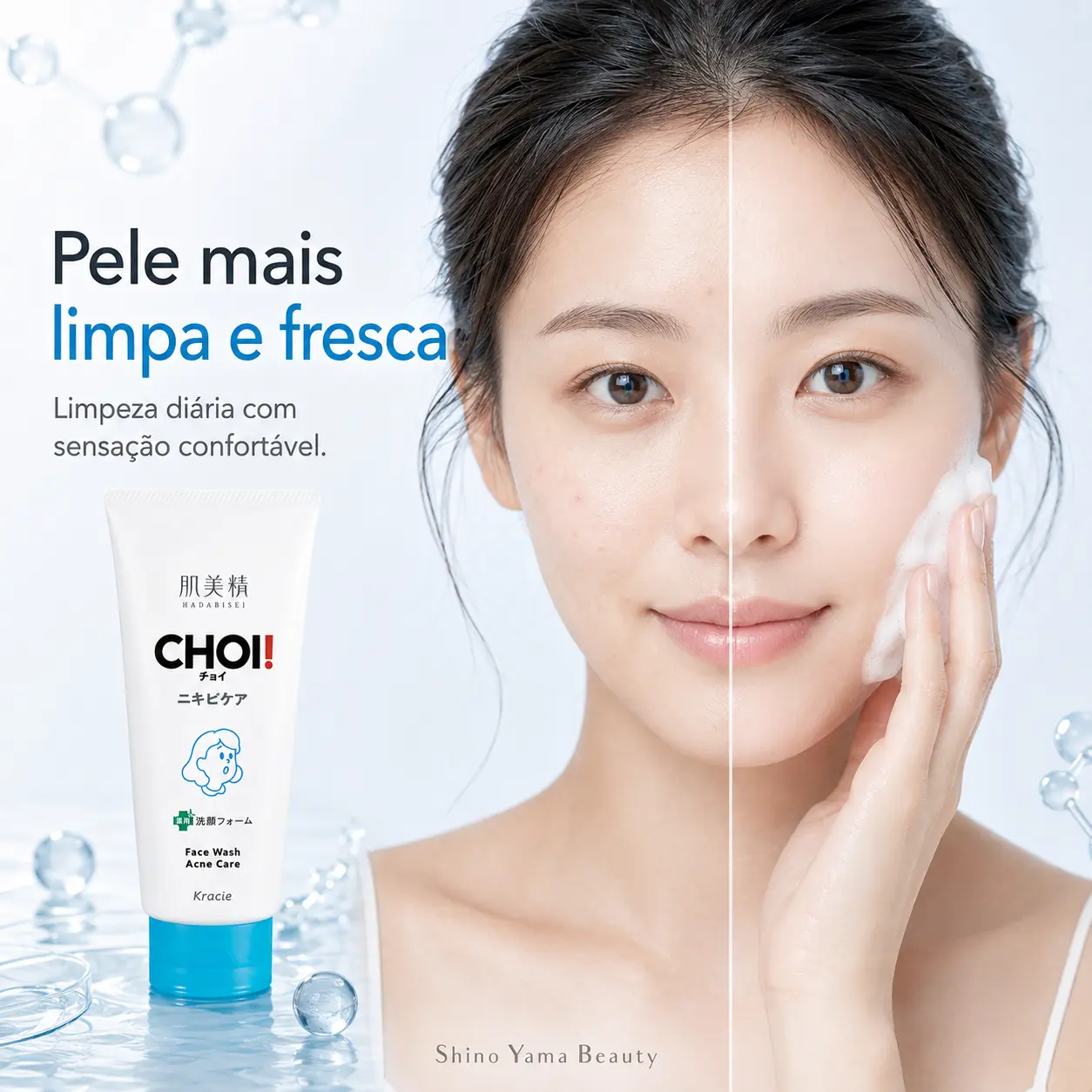 Hadabisei CHOI Medicated Face Wash Acne Care 110g - Imagem 3