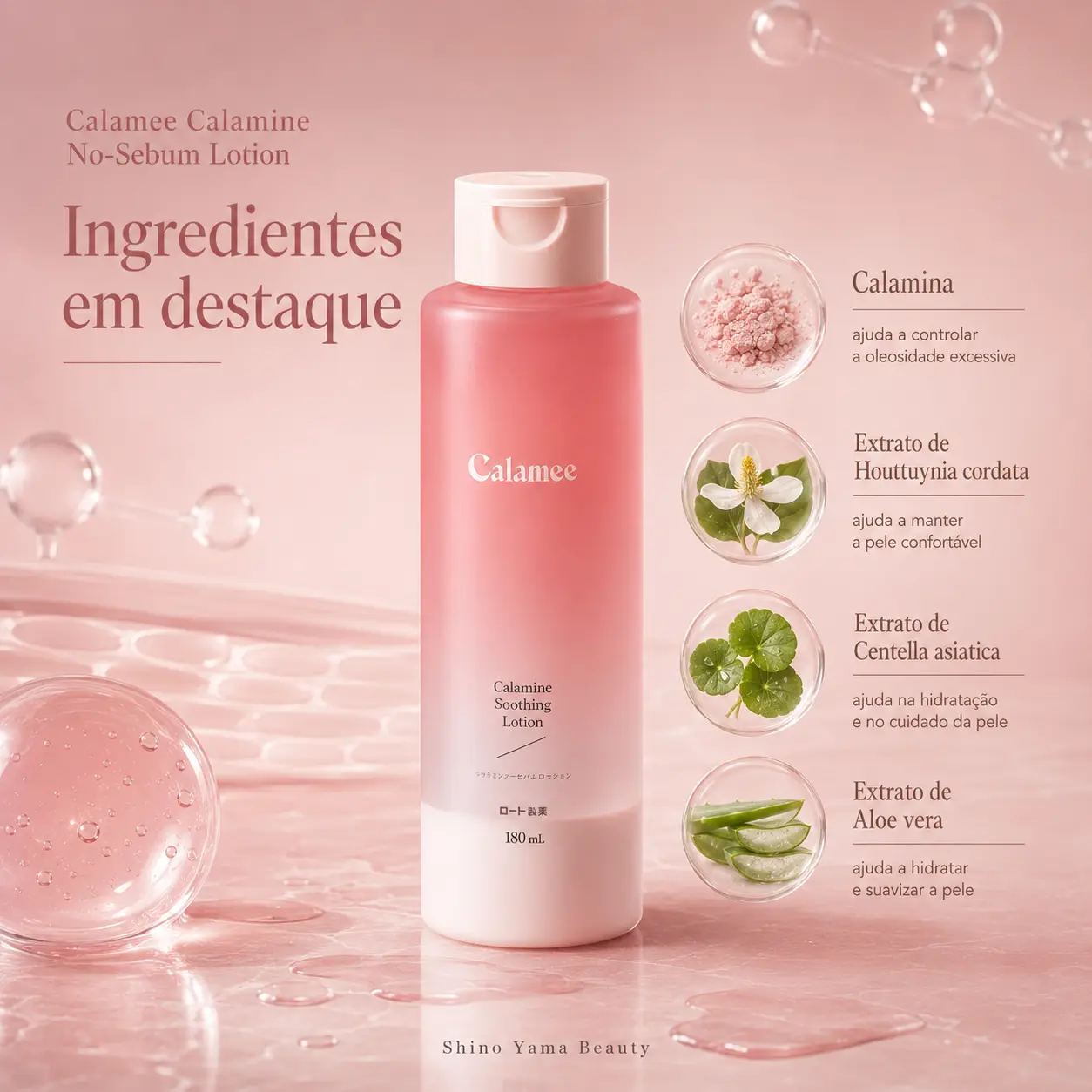 Calamee Calamine No Sebum Lotion 180ml - Imagem 2