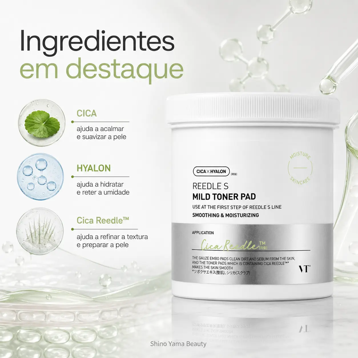 VT Reedle S Mild Toner Pad 80 Pads / 200ml - Imagem 2