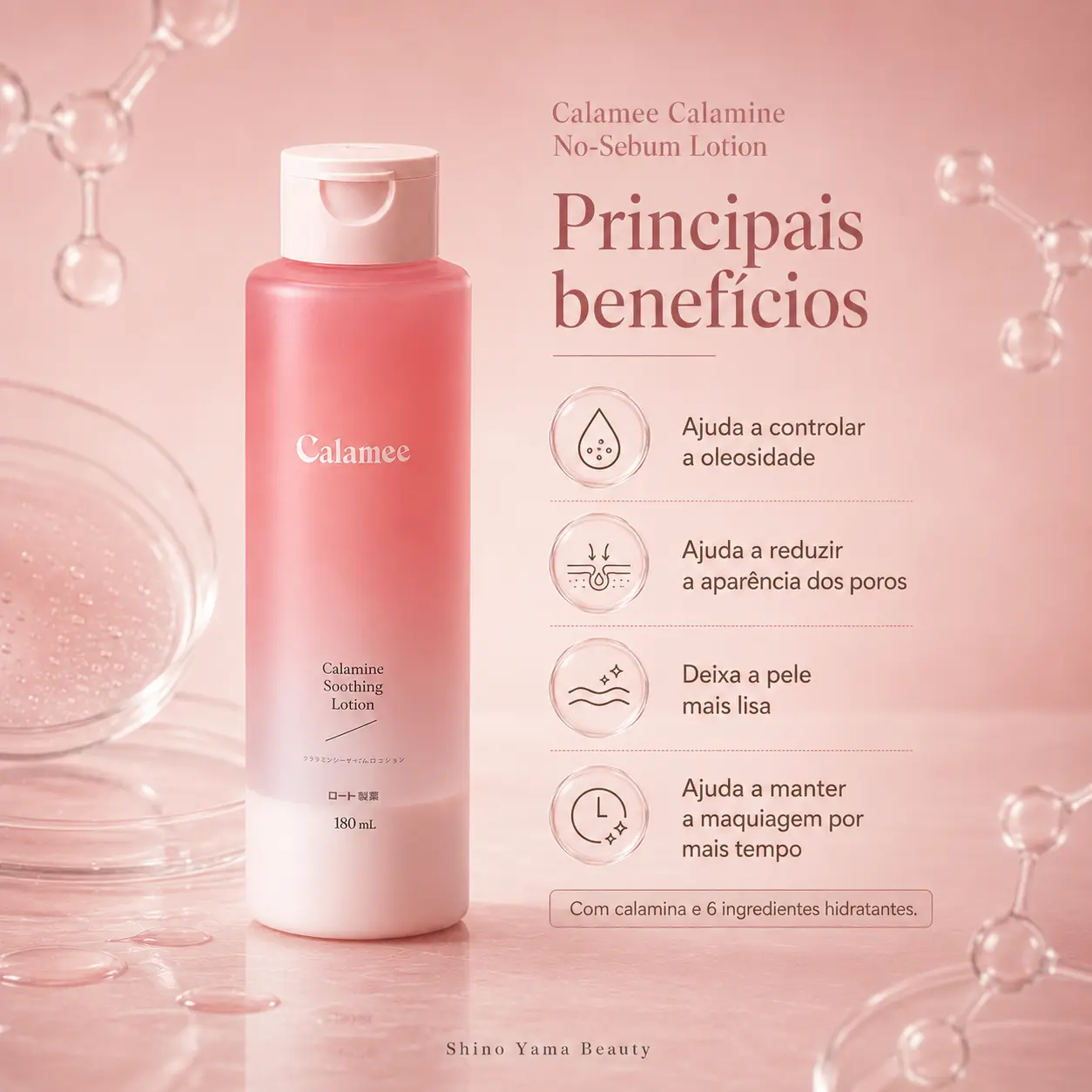 Calamee Calamine No Sebum Lotion 180ml - Imagem 4