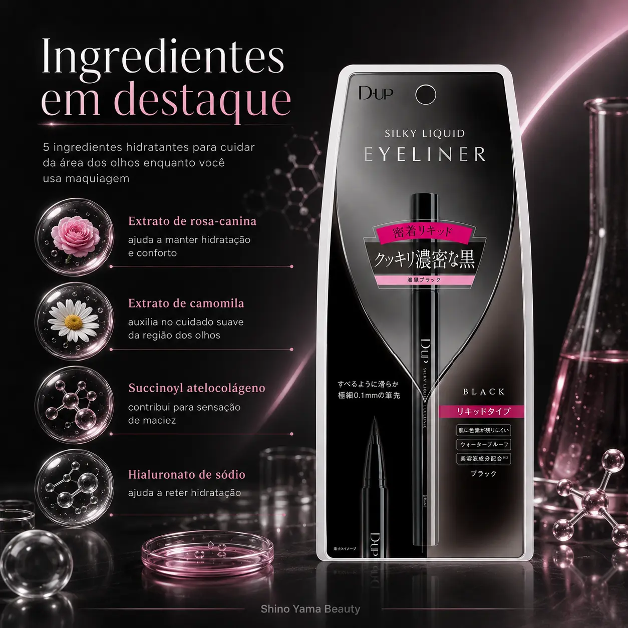 D-UP Silky Liquid Eyeliner WP Black - Imagem 2