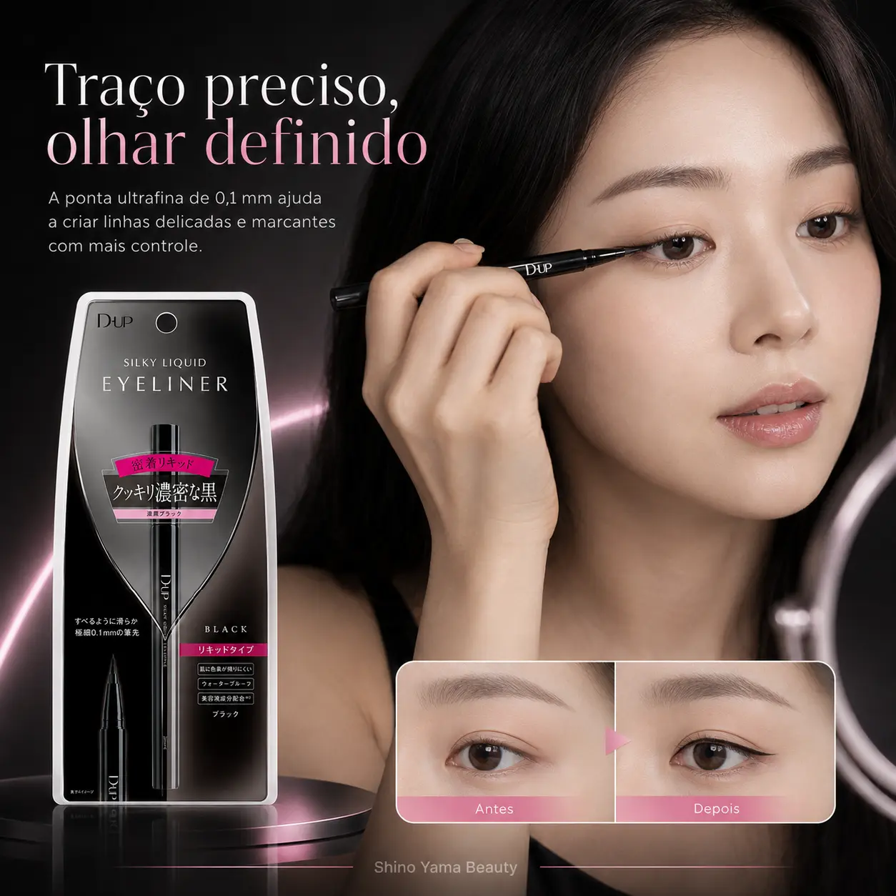 D-UP Silky Liquid Eyeliner WP Black - Imagem 3