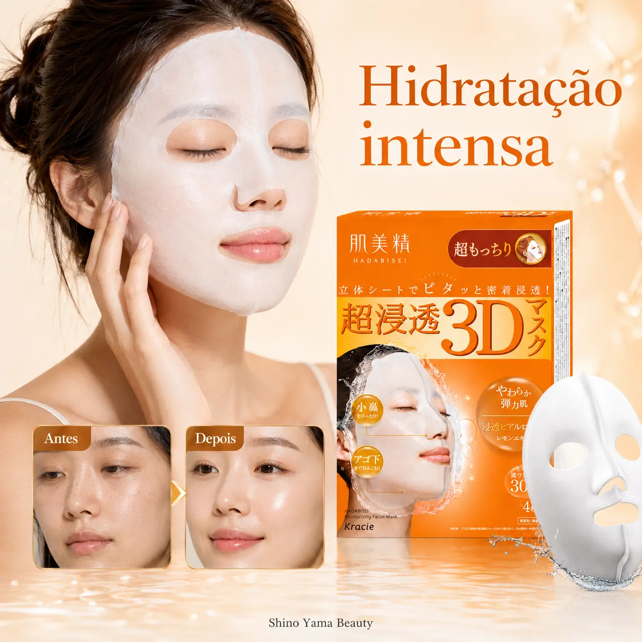 Kracie Hadabisei Super Penetration 3D Mask Super Moist 4 Sheets - Imagem 3