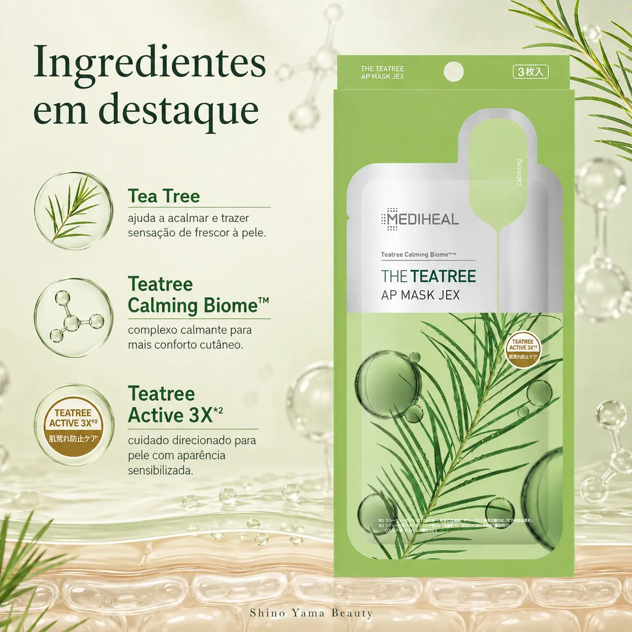 MEDIHEAL THE Teatree AP Mask JEX 3 Sheets - Imagem 2