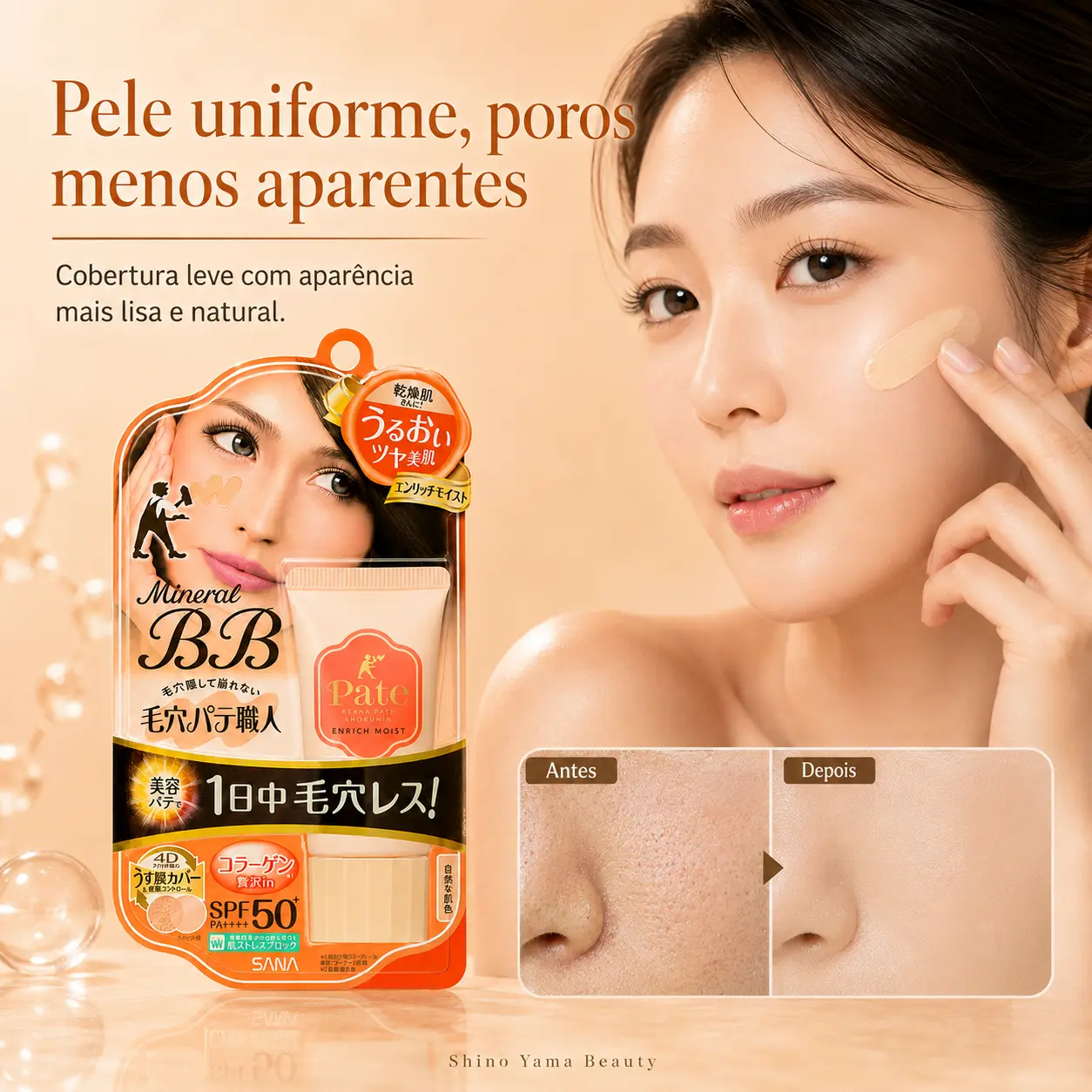 SANA Keana Pate Shokunin Mineral BB Cream EM Enrich Moist 30g - Imagem 3