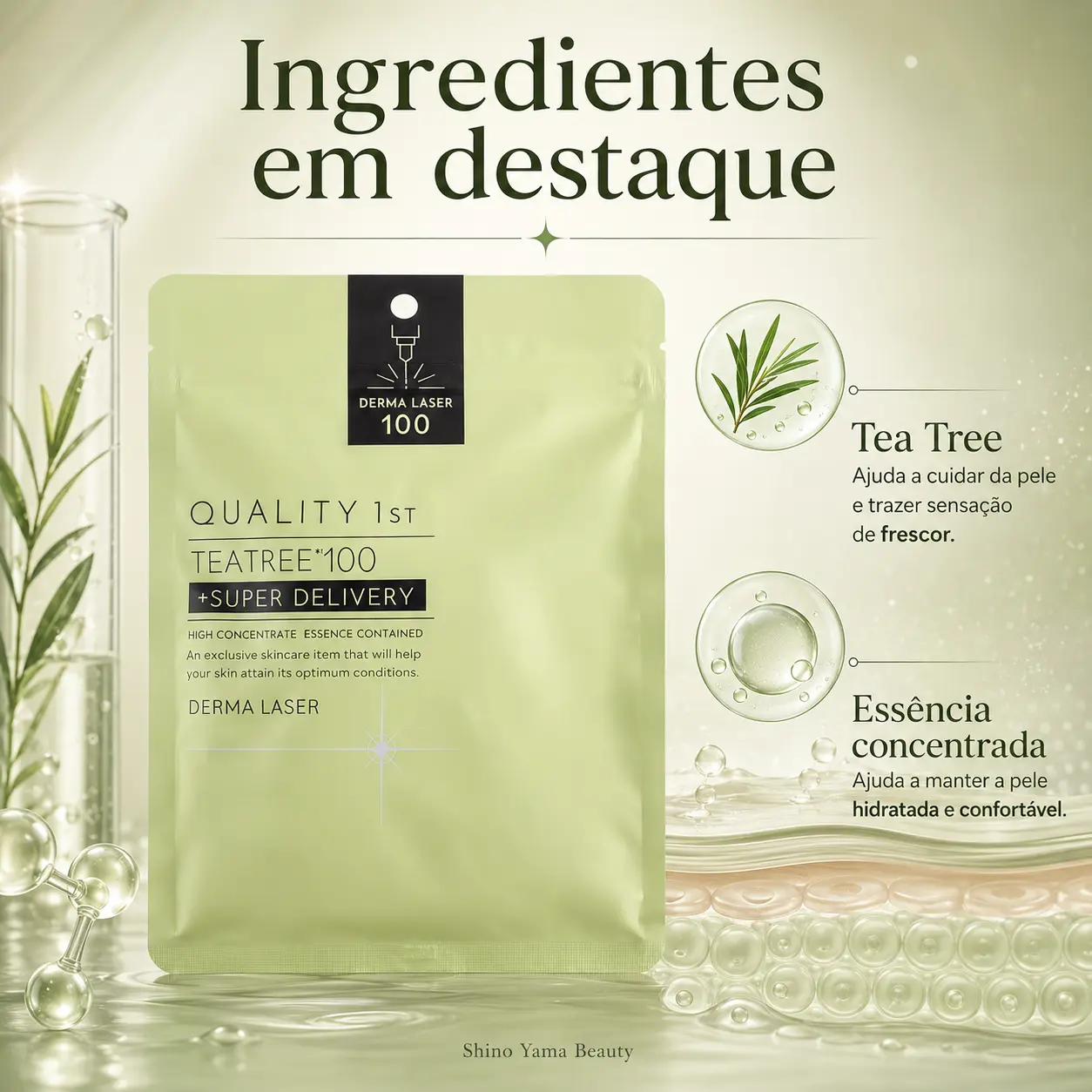 QUALITY 1st DERMA LASER Super TEATREE100 Mask 7 Sheets - Imagem 2