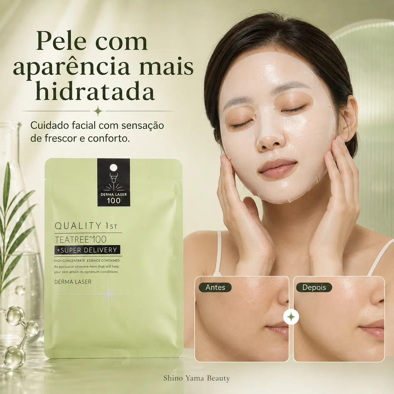 QUALITY 1st DERMA LASER Super TEATREE100 Mask 7 Sheets - Imagem 3