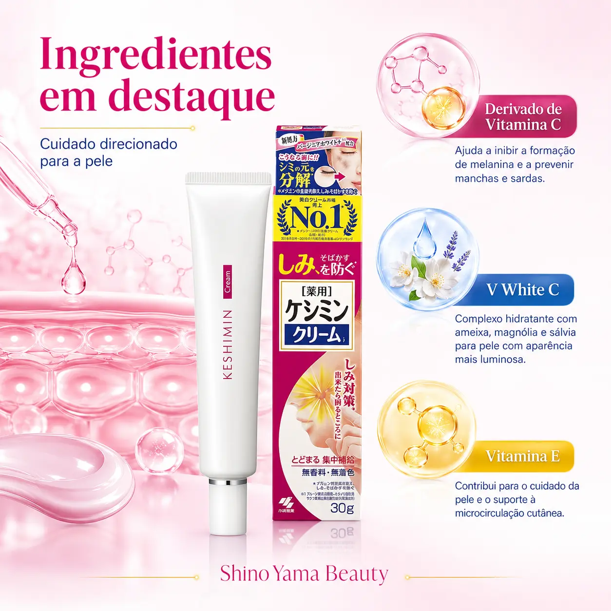 Kobayashi Pharmaceutical Keshimin Medicated Cream 30g - Imagem 2