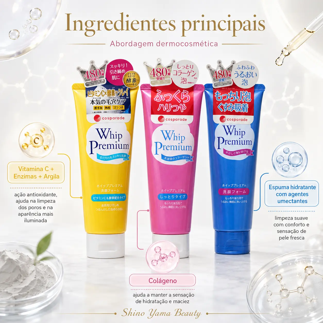 Cosparade Whip Premium Facial Cleansing Foam 140g – Escolha a
