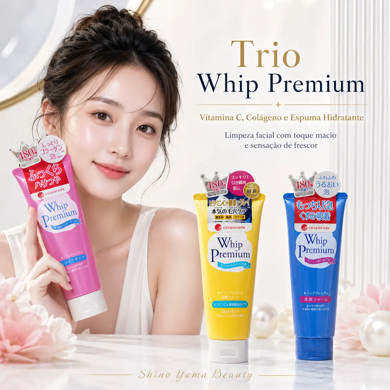 Cosparade Whip Premium Facial Cleansing Foam 140g – Escolha a