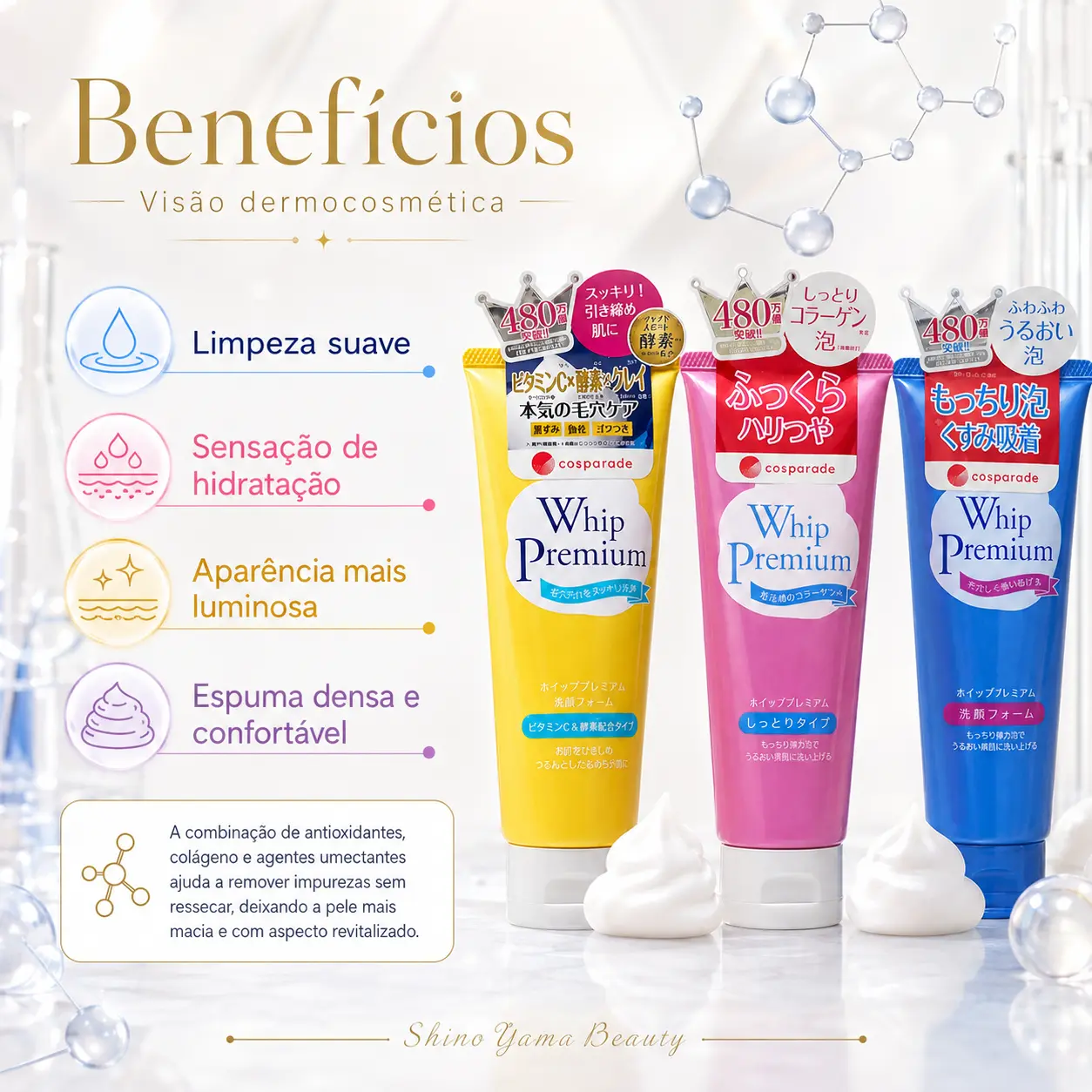 Cosparade Whip Premium Facial Cleansing Foam 140g – Escolha a