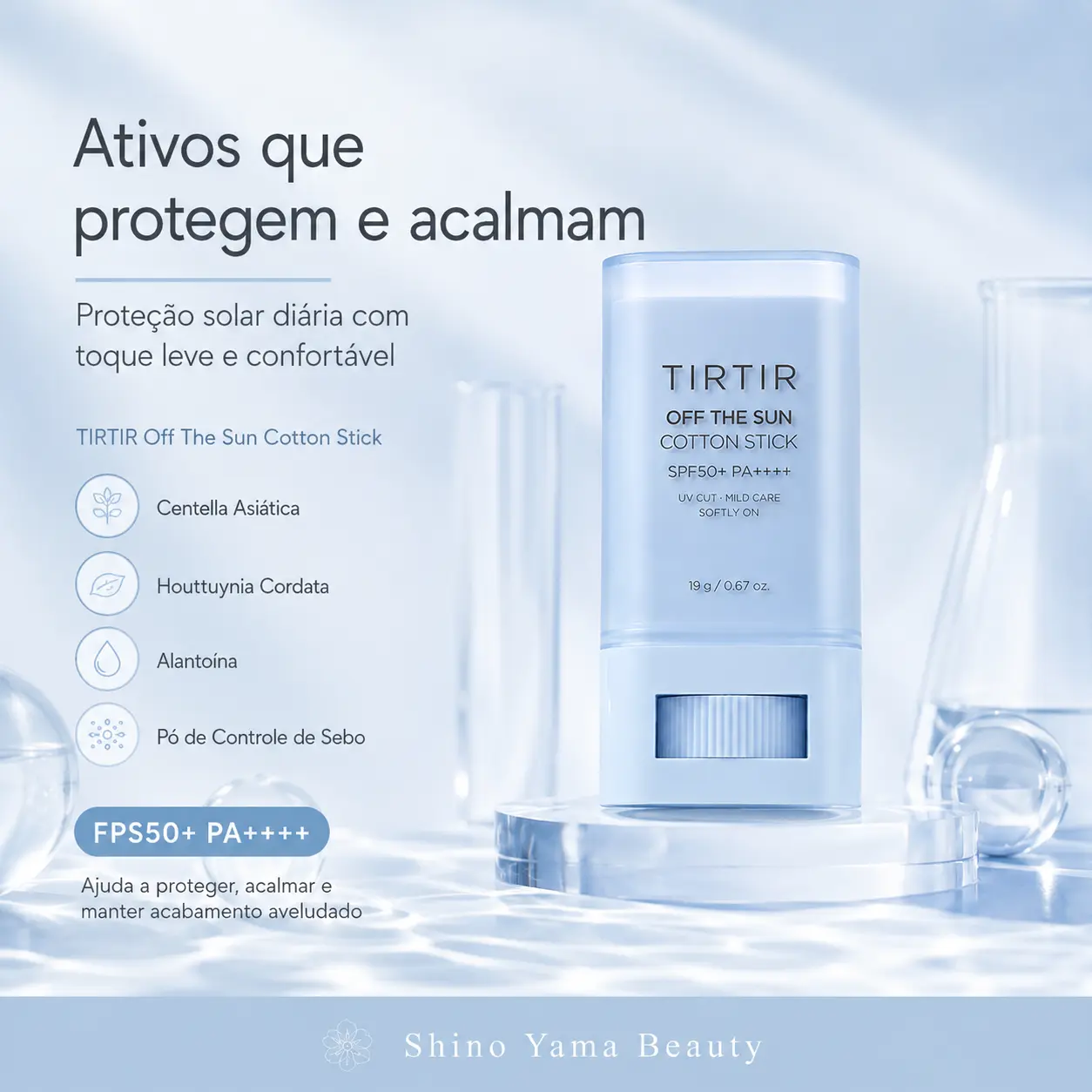 TIRTIR Off The Sun Cotton Stick SPF50+ PA++++ 19g - Imagem 2