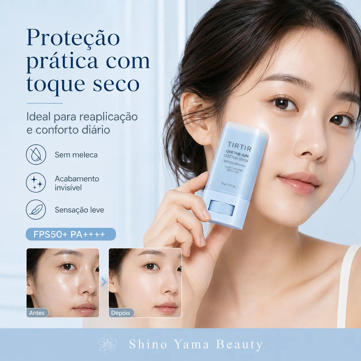 TIRTIR Off The Sun Cotton Stick SPF50+ PA++++ 19g - Imagem 3