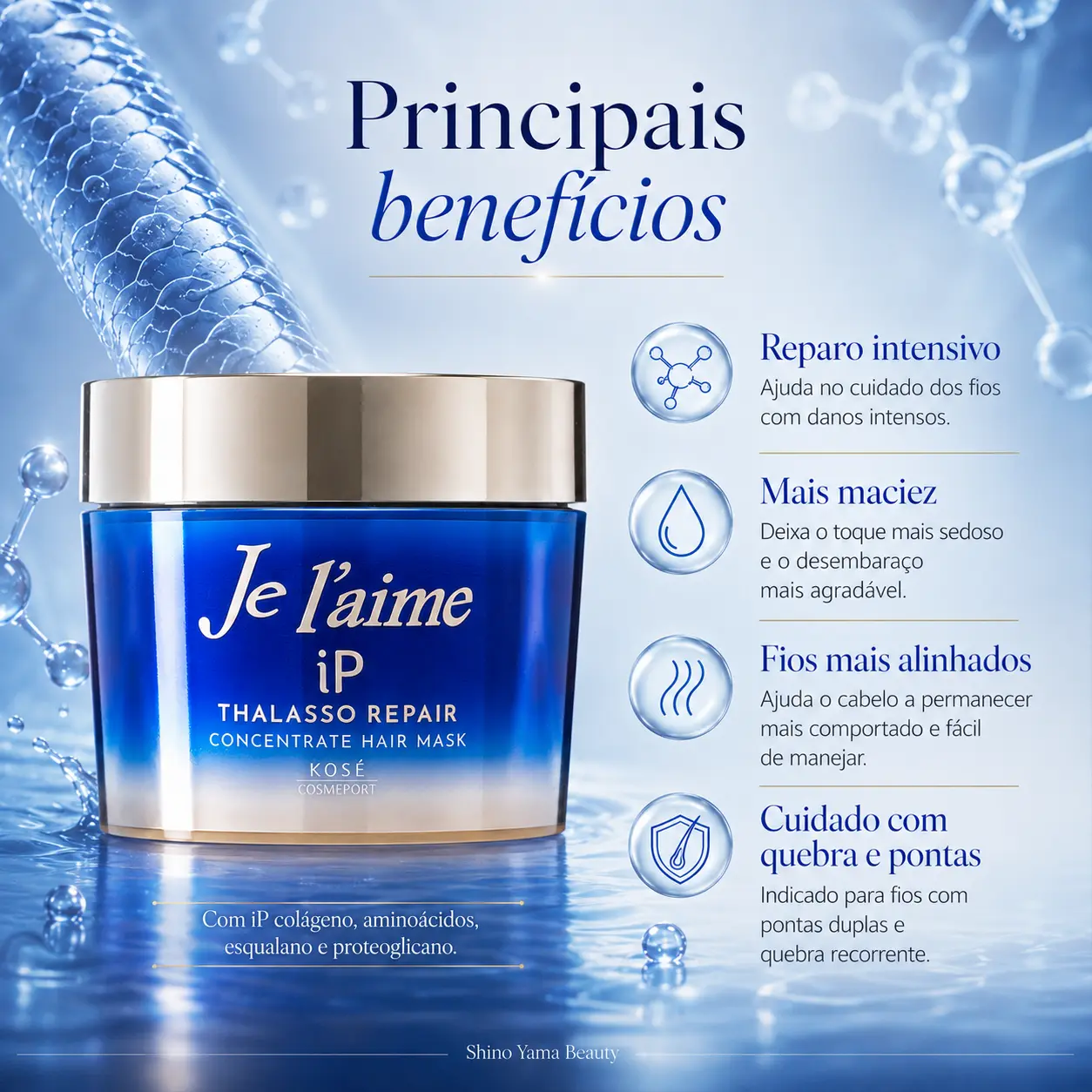 KOSÉ Je l’aime iP Thalasso Repair Concentrate Hair Mask 200g - Imagem 4