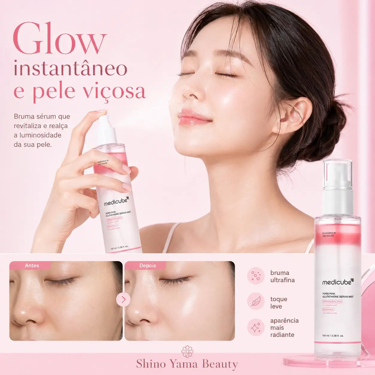 Medicube PDRN Pink Glutathione Serum Mist 100ml - Imagem 3