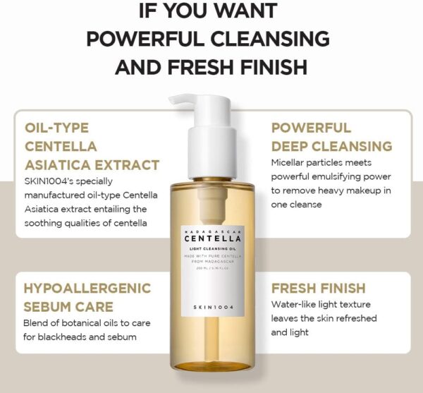 Óleo de Limpeza Madagascar Centella Light Cleansing Oil SKIN1004 – 200ml - Imagem 3