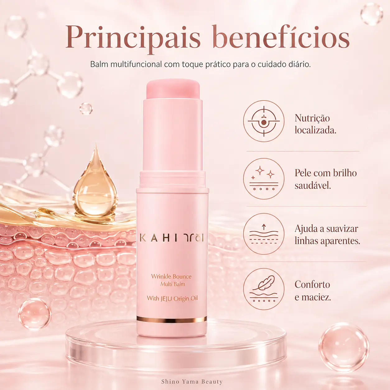 KAHI Wrinkle Bounce Multi Balm With Jeju Origin Oil 9g - Imagem 4