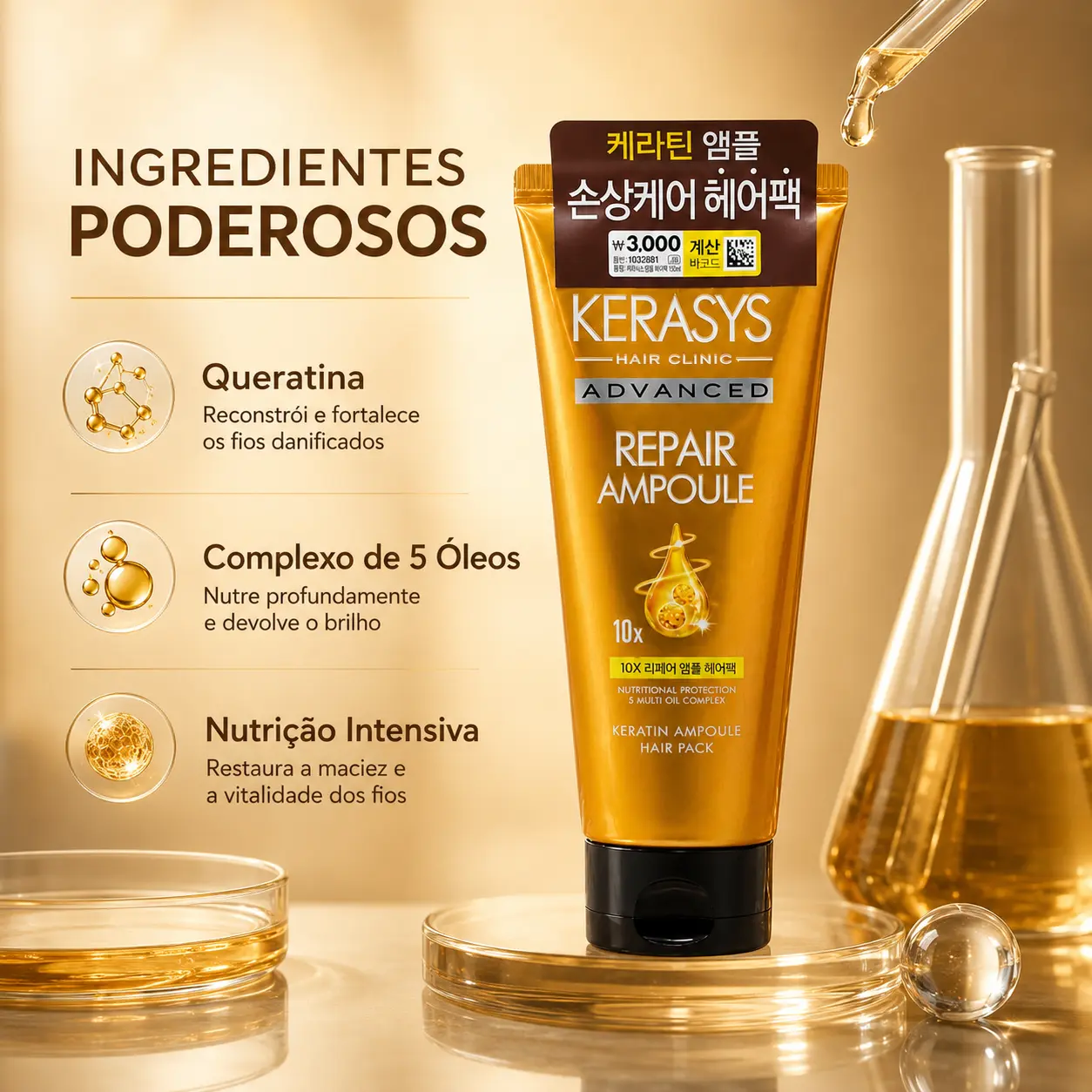 Kerasys Advanced Repair Ampoule Hair Pack 150ml - Imagem 4