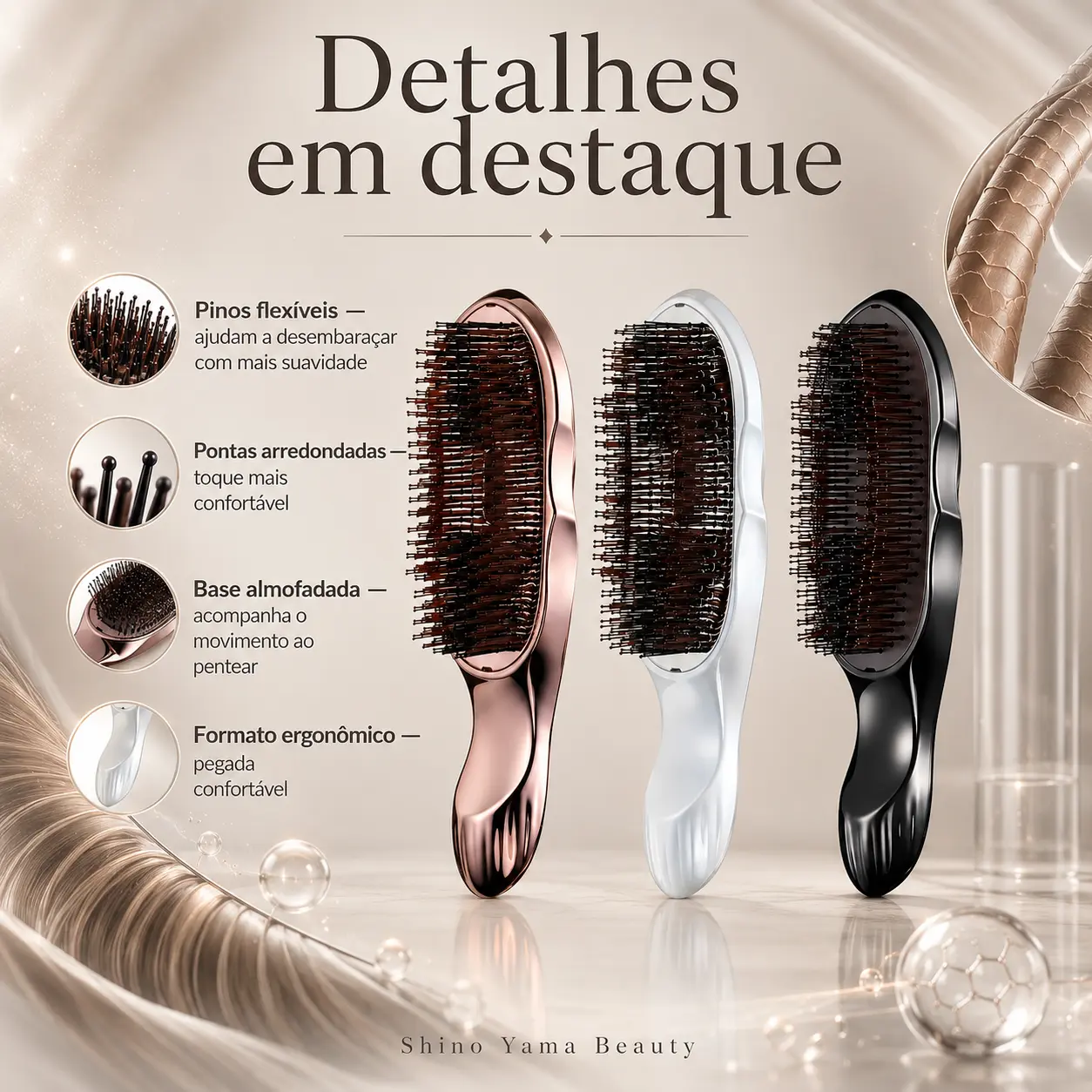ReFa ION CARE BRUSH PREMIUM – Escova para Couro Cabeludo e Cabelos - Imagem 2