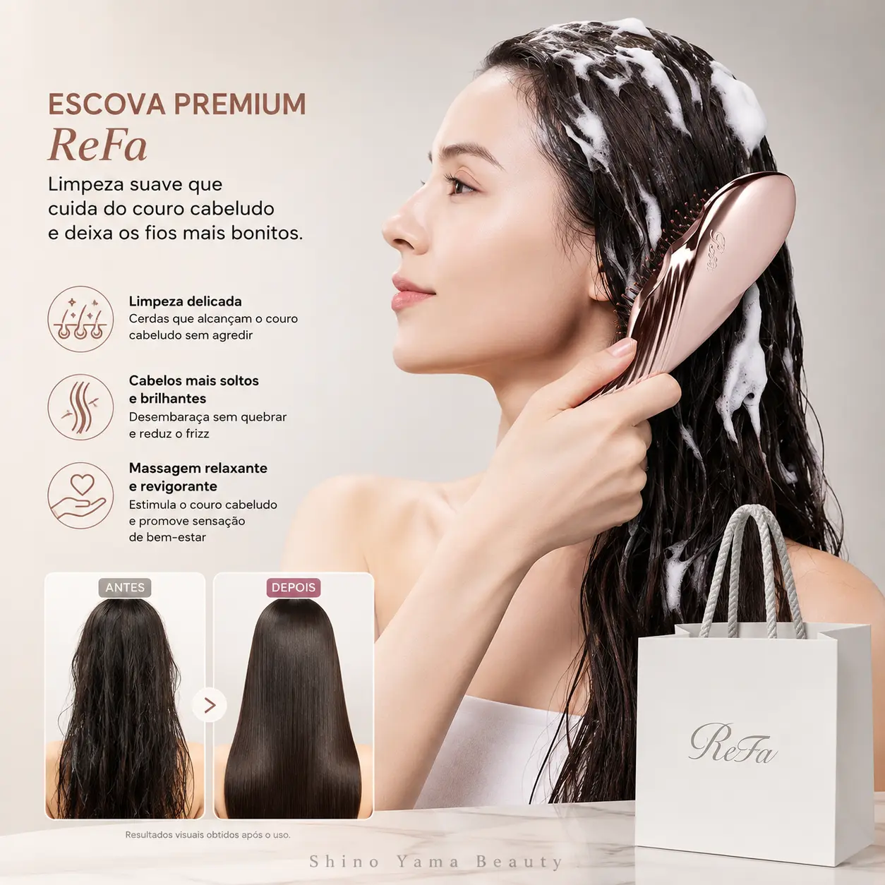 ReFa ION CARE BRUSH PREMIUM – Escova para Couro Cabeludo e Cabelos - Imagem 3