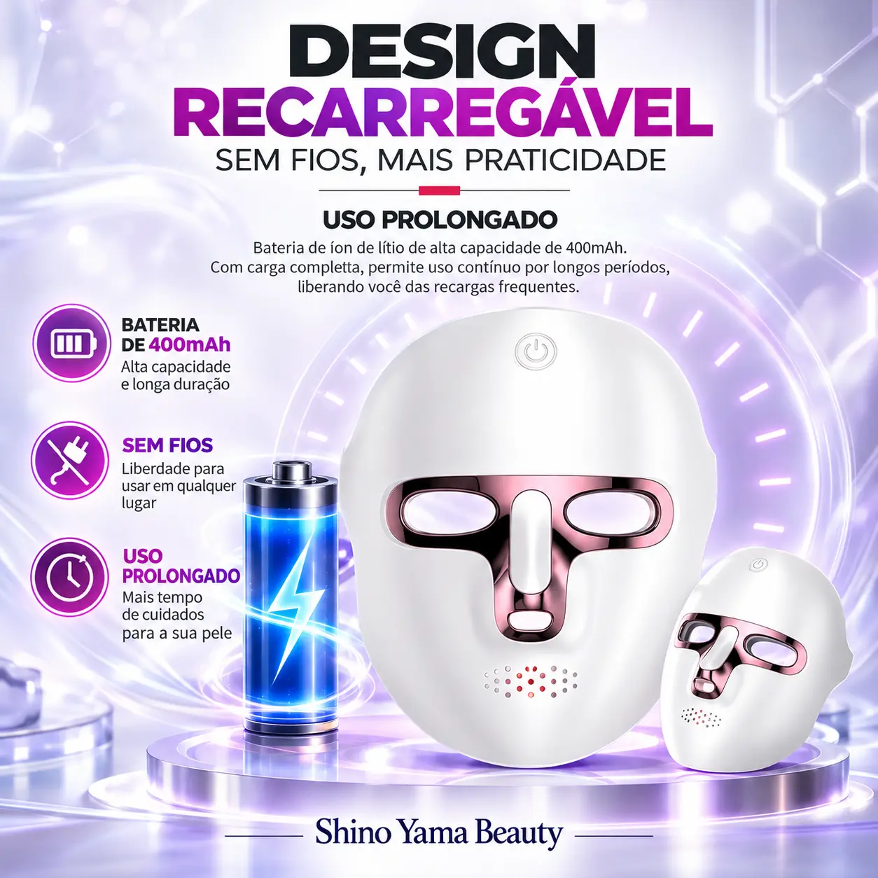 highydroLED LED Beauty Face Mask 7 Colors - Imagem 5