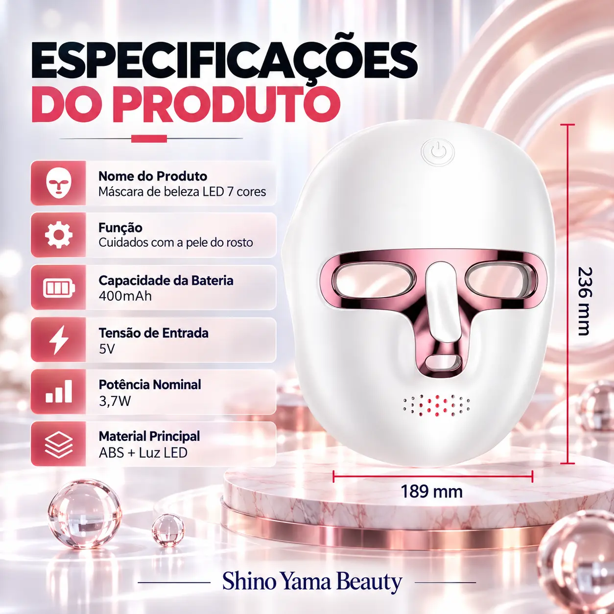 highydroLED LED Beauty Face Mask 7 Colors - Imagem 6