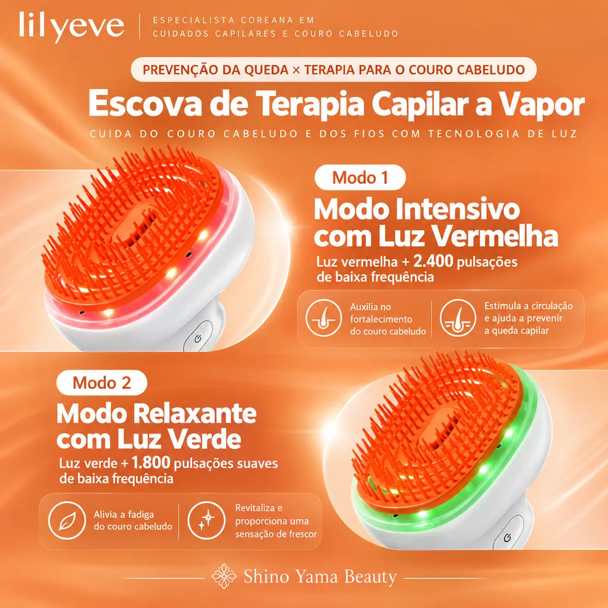 Lilyeve Grow:Turn Brush Steam Booster + 2 Hair Oil Cartridges 1,2ml - Imagem 4