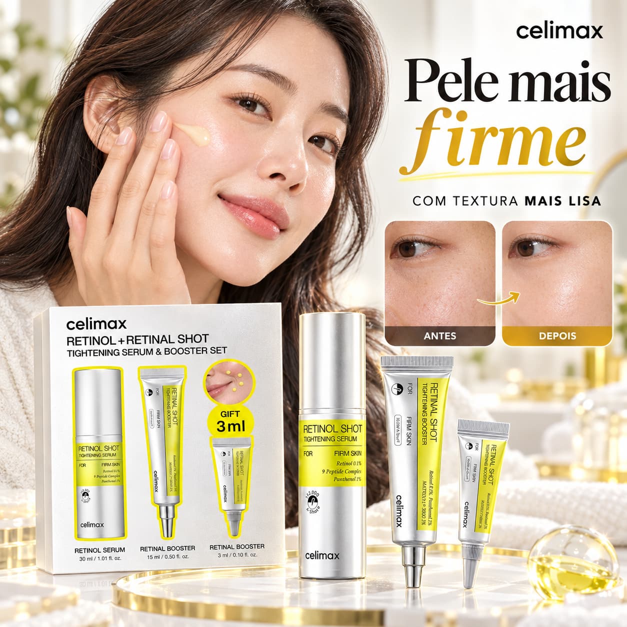 Celimax The Vita-A Retinol + Retinal Shot Tightening Serum & Booster Set - Imagem 3