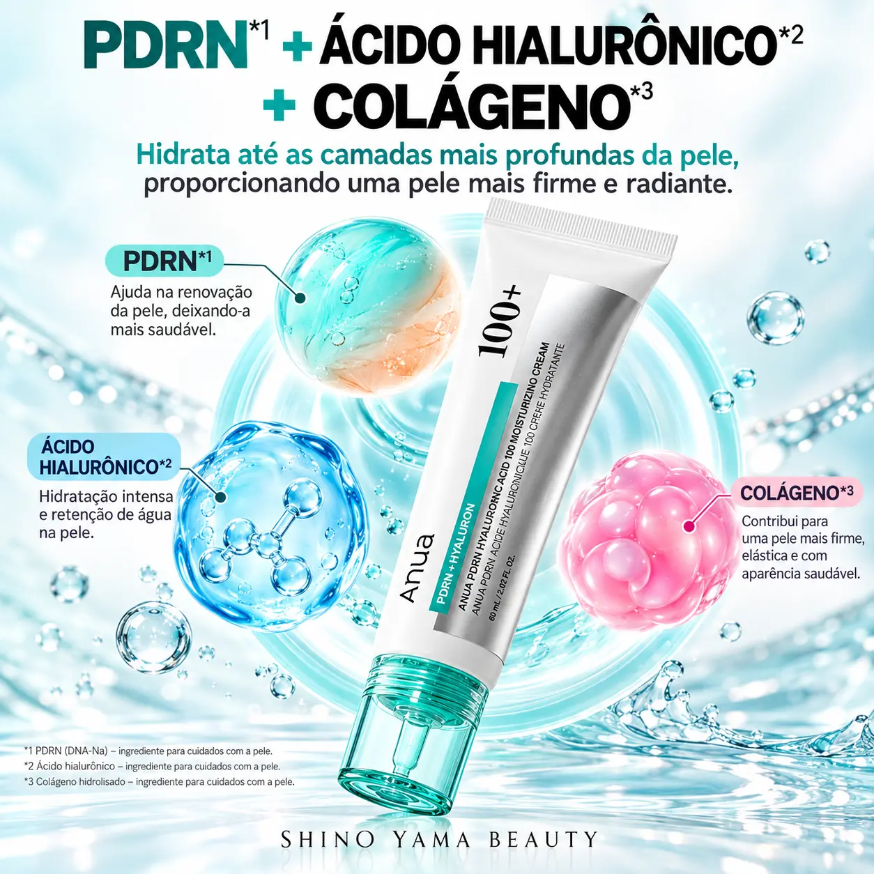 Anua PDRN Hyaluronic Acid 100 Moisturizing Cream 60ml - Imagem 2