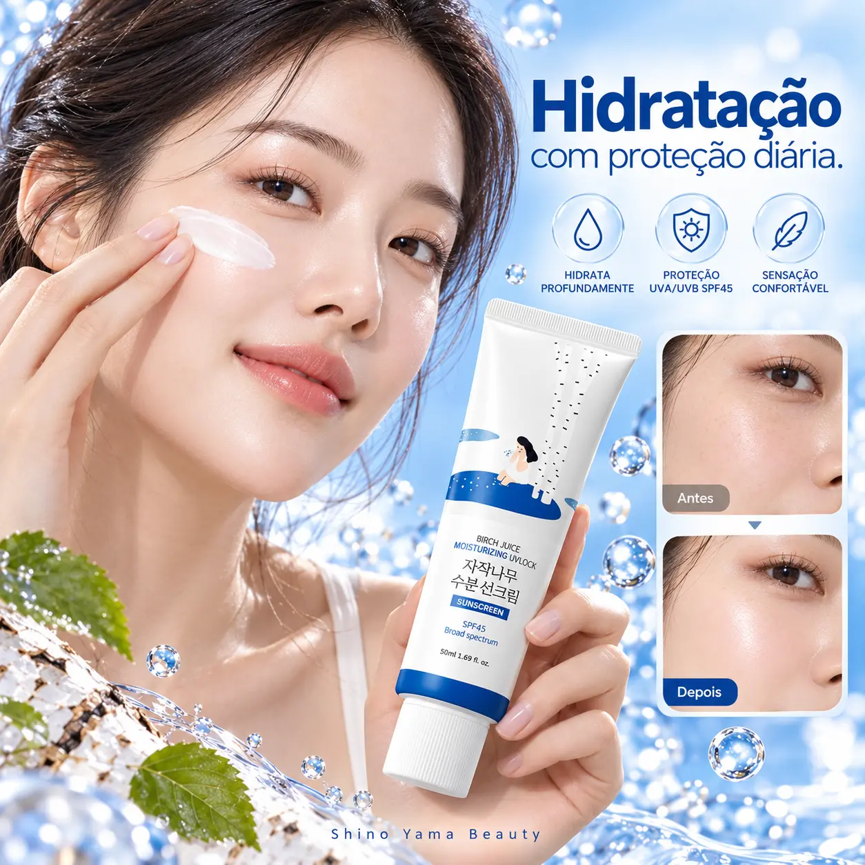 ROUND LAB Birch Juice Moisturizing UVLock Sunscreen SPF45 Broad Spectrum 50ml - Imagem 3