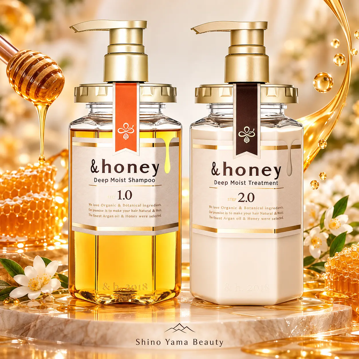 &honey Deep Moist Shampoo 1.0 440ml + Deep Moist Hair Treatment 2.0 445g