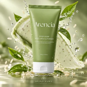 Arencia Green Tea + LHA Deep Pore Rice Cake Cleanser 150g