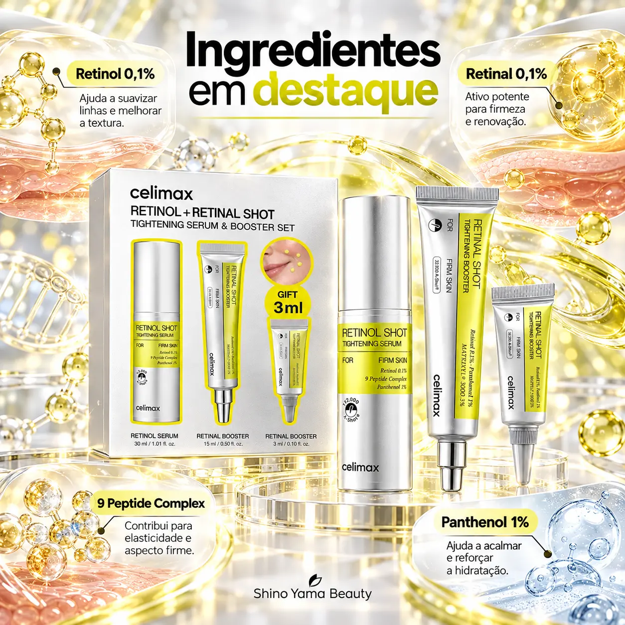 Celimax The Vita-A Retinol + Retinal Shot Tightening Serum & Booster Set - Imagem 2