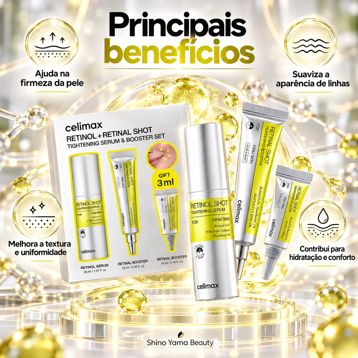 Celimax The Vita-A Retinol + Retinal Shot Tightening Serum & Booster Set - Imagem 4